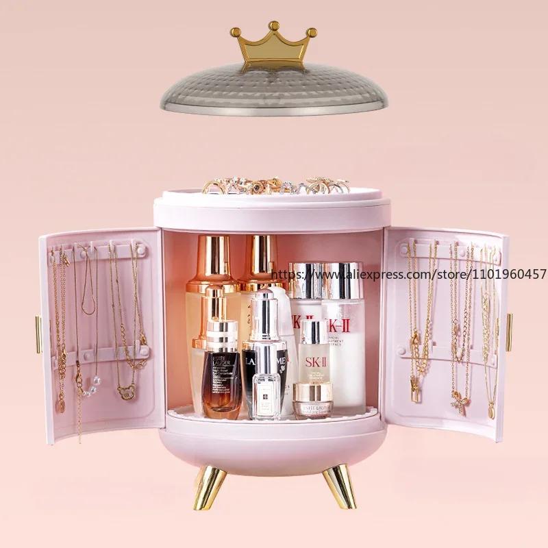 Коробка для хранения макияжа, держатель для ухода за кожей, сумка для ювелирных изделий, органайзер для косметики, пластиковый контейнер для ванной комнаты, туалетный столик для дома