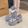 Модные 8,5 см новые осенние кроссовки на толстой платформе с бабочкой, женские туфли-лодочки в стиле панк с толстой подошвой, нескользящие, для ходьбы, повседневные туфли