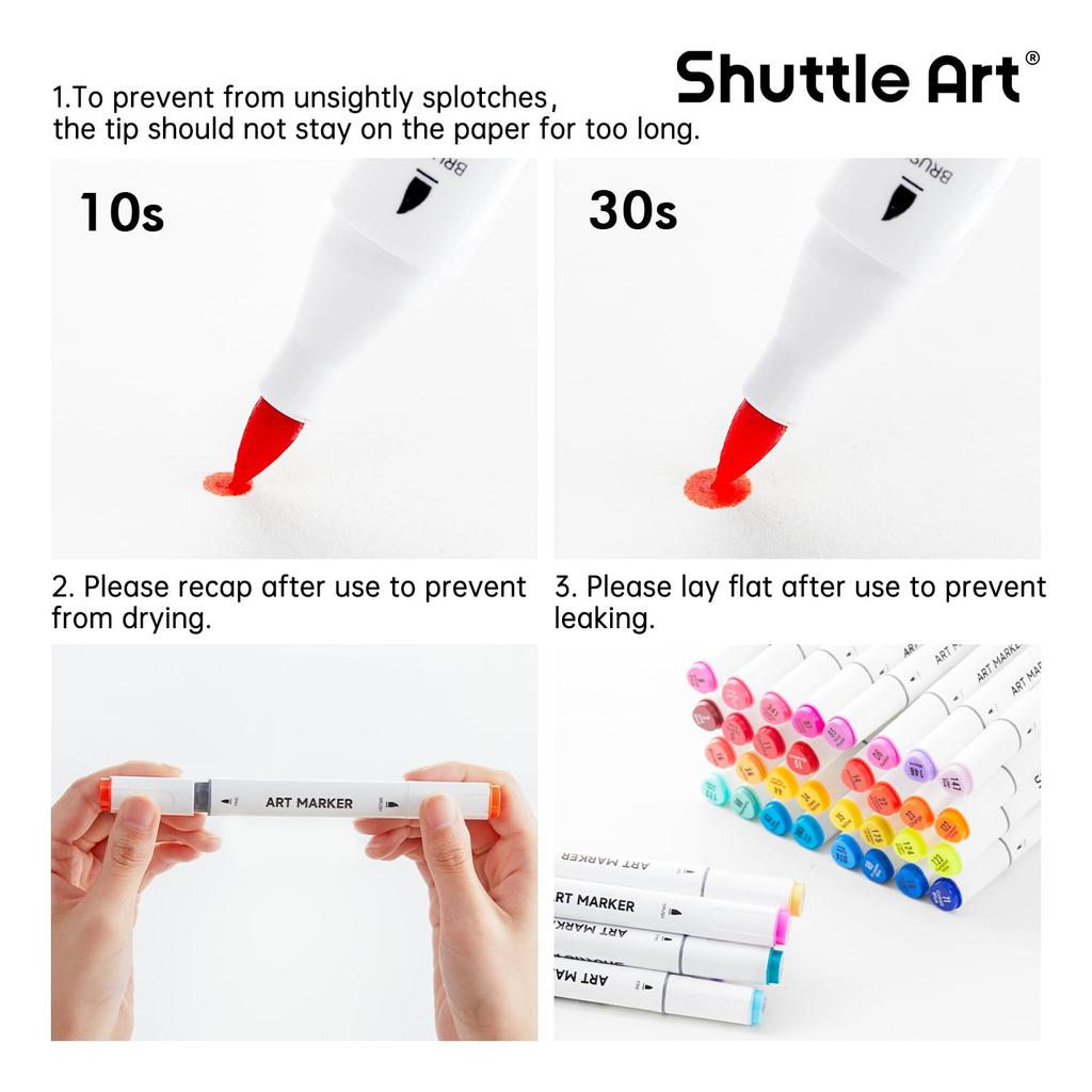 Маркеры Shuttle Art для иллюстраций, спиртовые, с двойным наконечником, блендер, чехол и палитра. Идеально подходят для раскрашивания и рисования. Отличный подарок для взрослых, 120 цветов