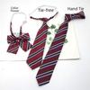 College Style Jacquard White Striped No-Buckle Bow Tie for Students