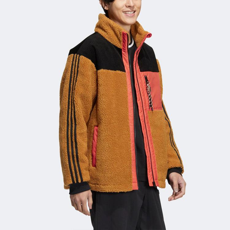 Adidas Neo Puffer Jackets Unisex Brown Stand Collar Moderate Other HN4769
