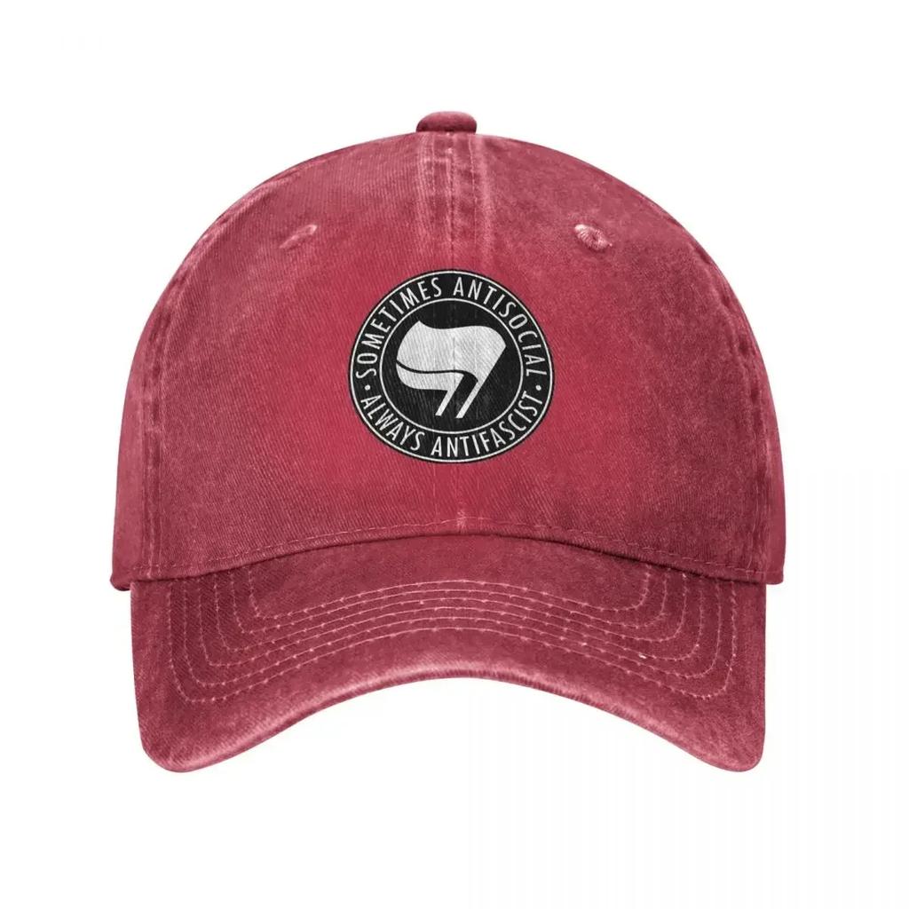 Vintage Always Anti Fascist Baseball Cap Unisex Distressed Denim Sun Cap Outdoor Activities Adjustable Hats Cap
