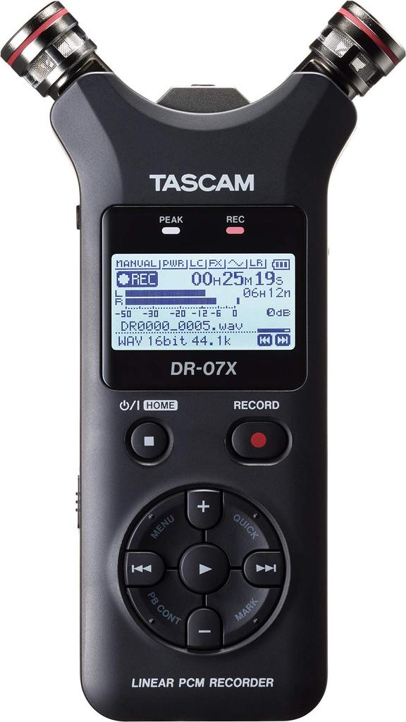 Стерео линейный PCM-рекордер TASCAM с USB-аудиоинтерфейсом и мини-штативом - DR-07X +