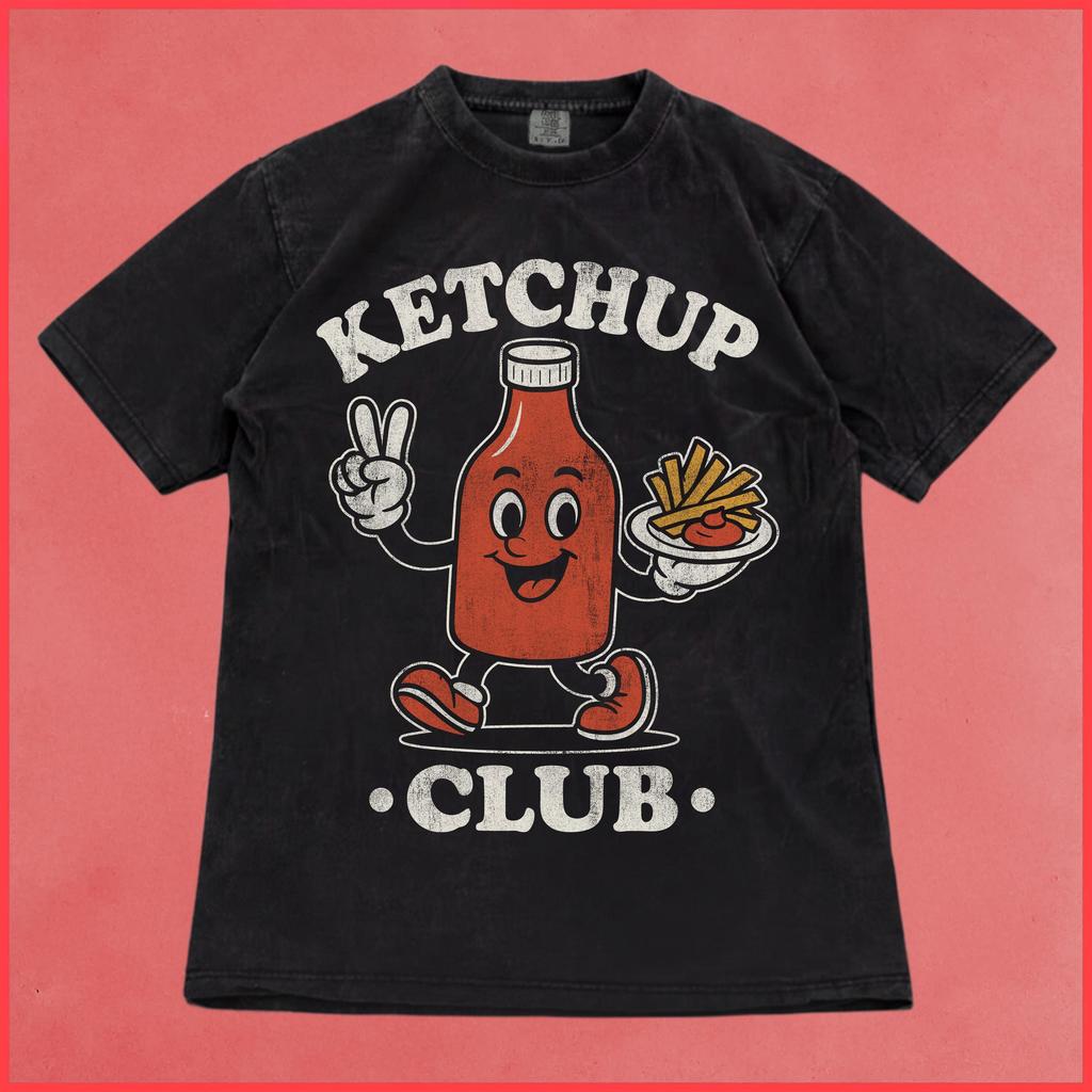 Comfort Colors Ketchup Club T-Shirt: Retro Foodie Graphic Tee, Food Gift