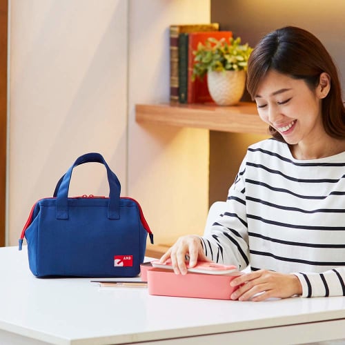 Aimedia Clasp-type Insulated Lunch Bag, 090231, Navy