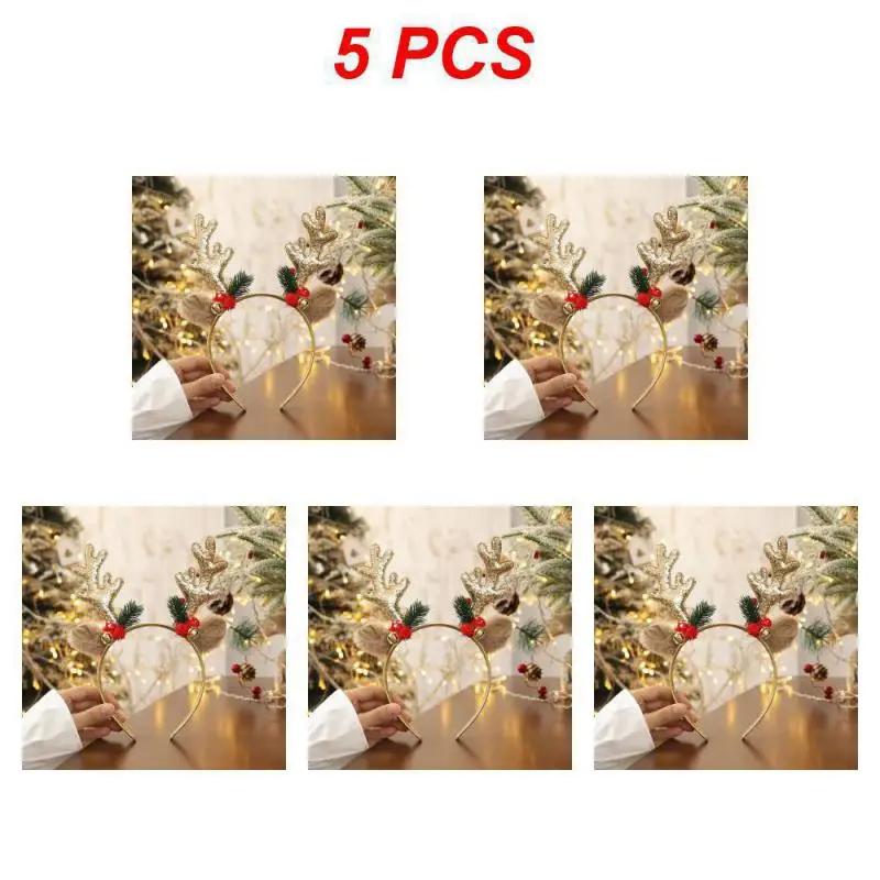 1~10 шт. рождественские повязки на голову с блестками, рогами оленя, ушками, заколками для волос для женщин и девочек, вечеринка на Хэллоуин, косплей, легкий головной убор