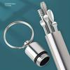 Stainless Steel Ear Cleaning Kit - Portable Spiral Scoop Set with Keychain, Odorless & Battery-Free
