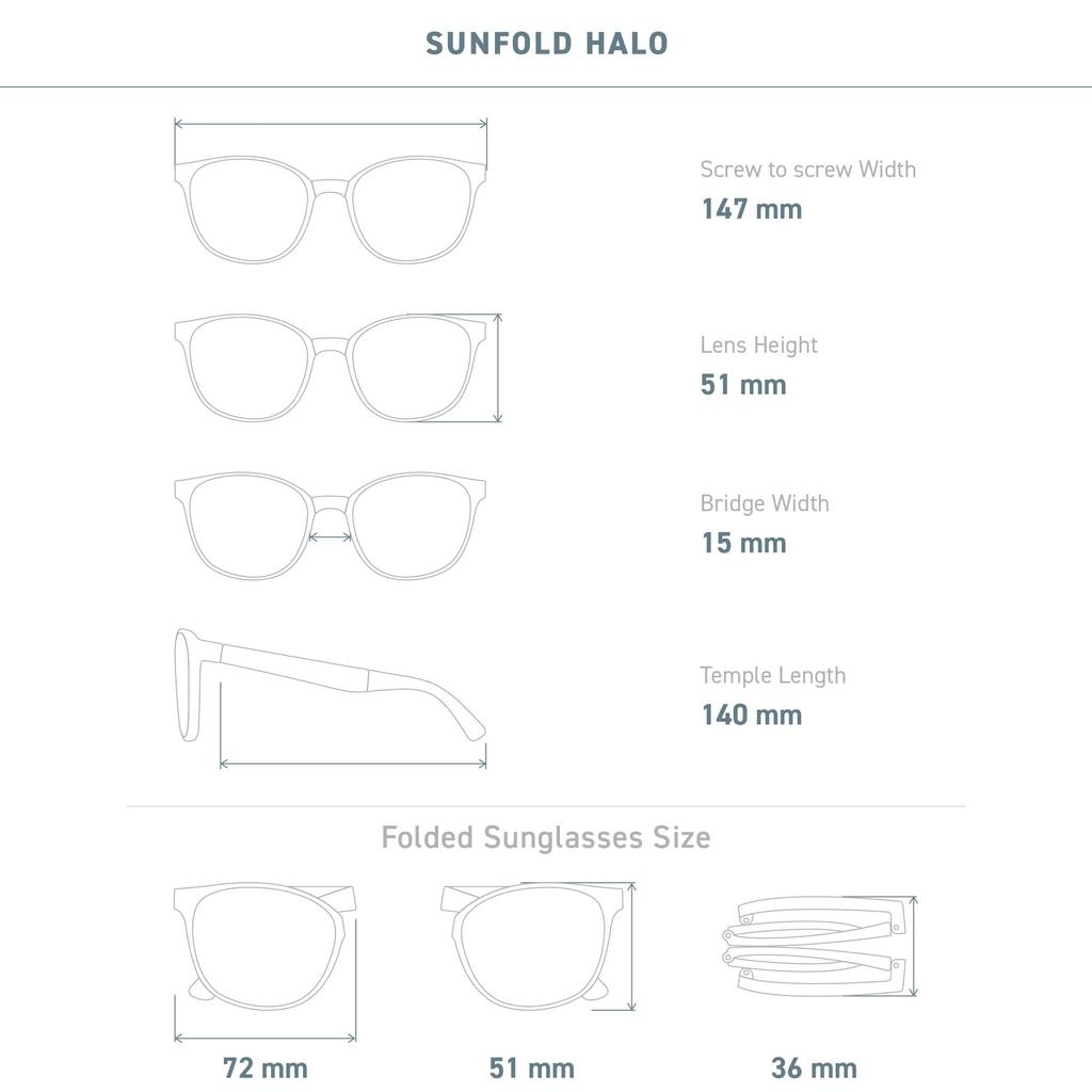 EYEGLAD SUNFOLD HALO Folding Sunglasses with UV400 LumiX Nylon for Outdoor Casual and Travel Crystal and Protection, High-Definition