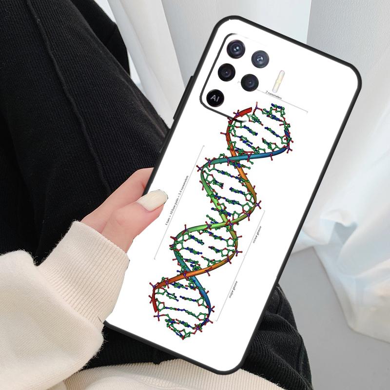 Science DNA Biology Case For Oppo A96 A76 A16 A60 A98 A58 A78 A18 A38 A80 A40 A77 A57 A17 A74 A54 A94 A15 A5 Pro