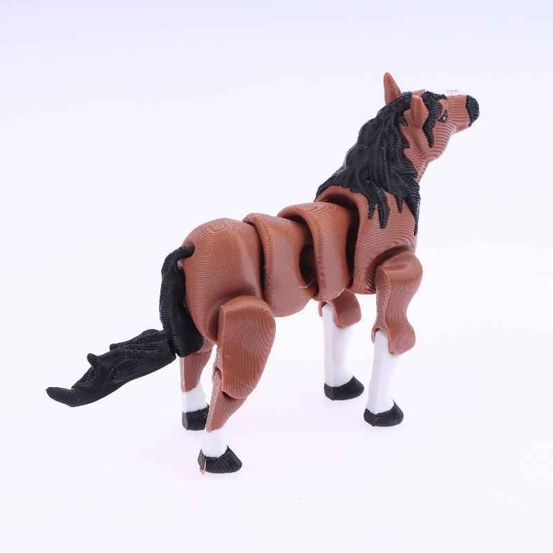 3D-печатная статуэтка лошади, многосуставная, подвижная, коричневая фигурка лошади, украшение для дома, офиса, рабочего стола, креативные подарки