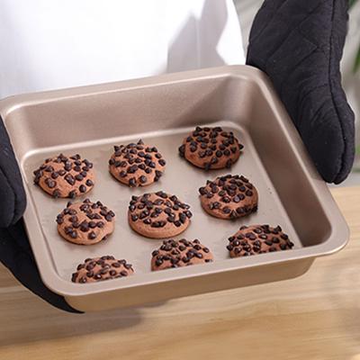 Квадратная форма для выпечки с антипригарным покрытием, глубокий противень из углеродистой стали, домашняя кухня