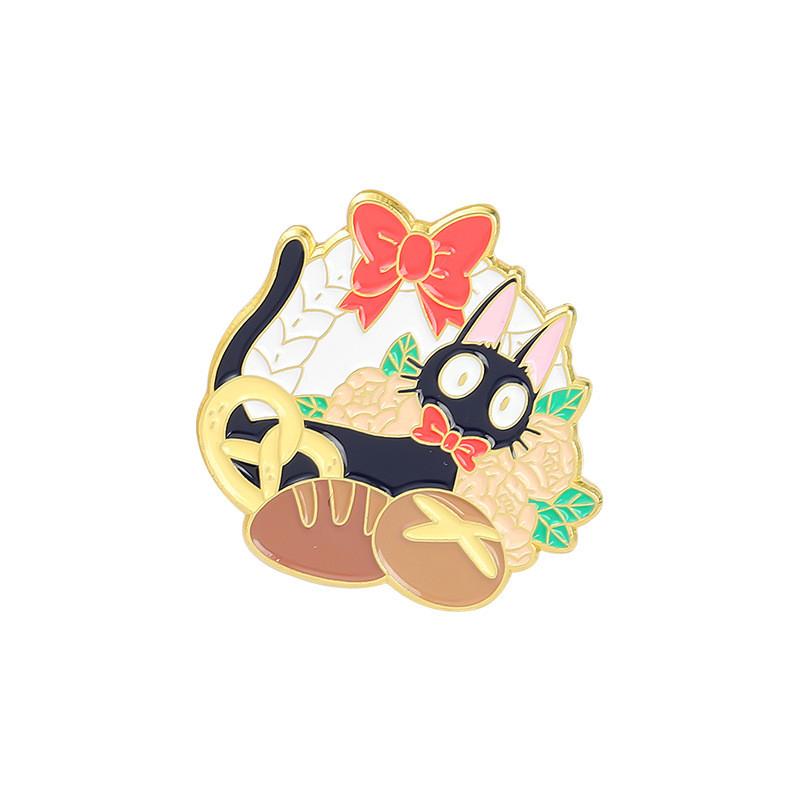 Creative Japanese Cartoon Girl Ramen Shaped Alloy Enamel Pin Brooch For Unique Fashion Accessories
