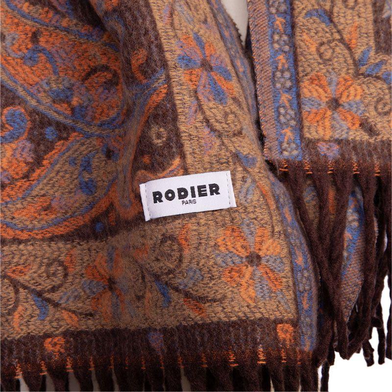 Цветочный шарф с коричневыми кисточками 65x180 плющ Смешанный RODIER