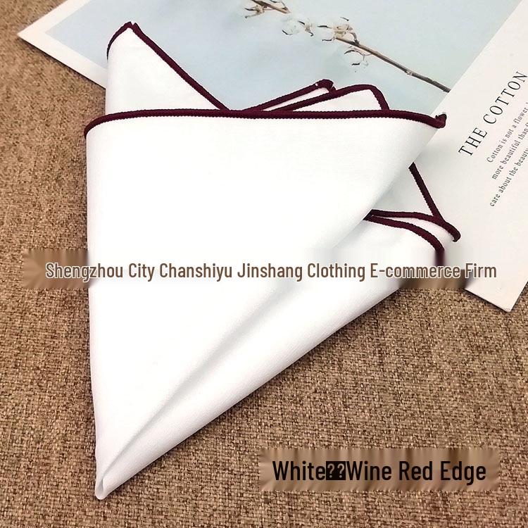 Элегантный чисто-белый хлопковый мужской нагрудный платок 23 см