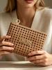 Dior Плетеная сетчатая косметичка большого объема 23×16 см с золотой молнией, косметичка для путешествий, женская повседневная сумка для хранения