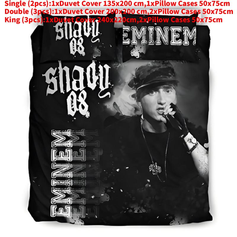 Eminem 3d Digital Print Bedding Set With Cottonfeel Fabric For Modern Bedroom Decor