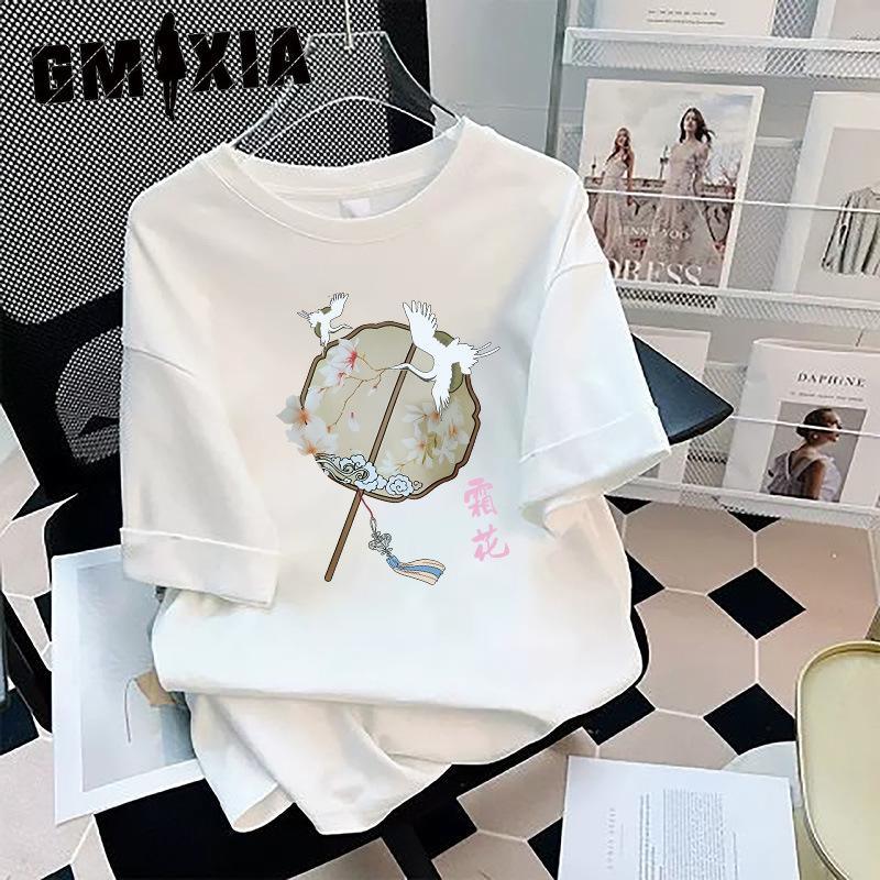 GMXIA Женские модные повседневные летние блузки и рубашки с коротким рукавом и круглым вырезом