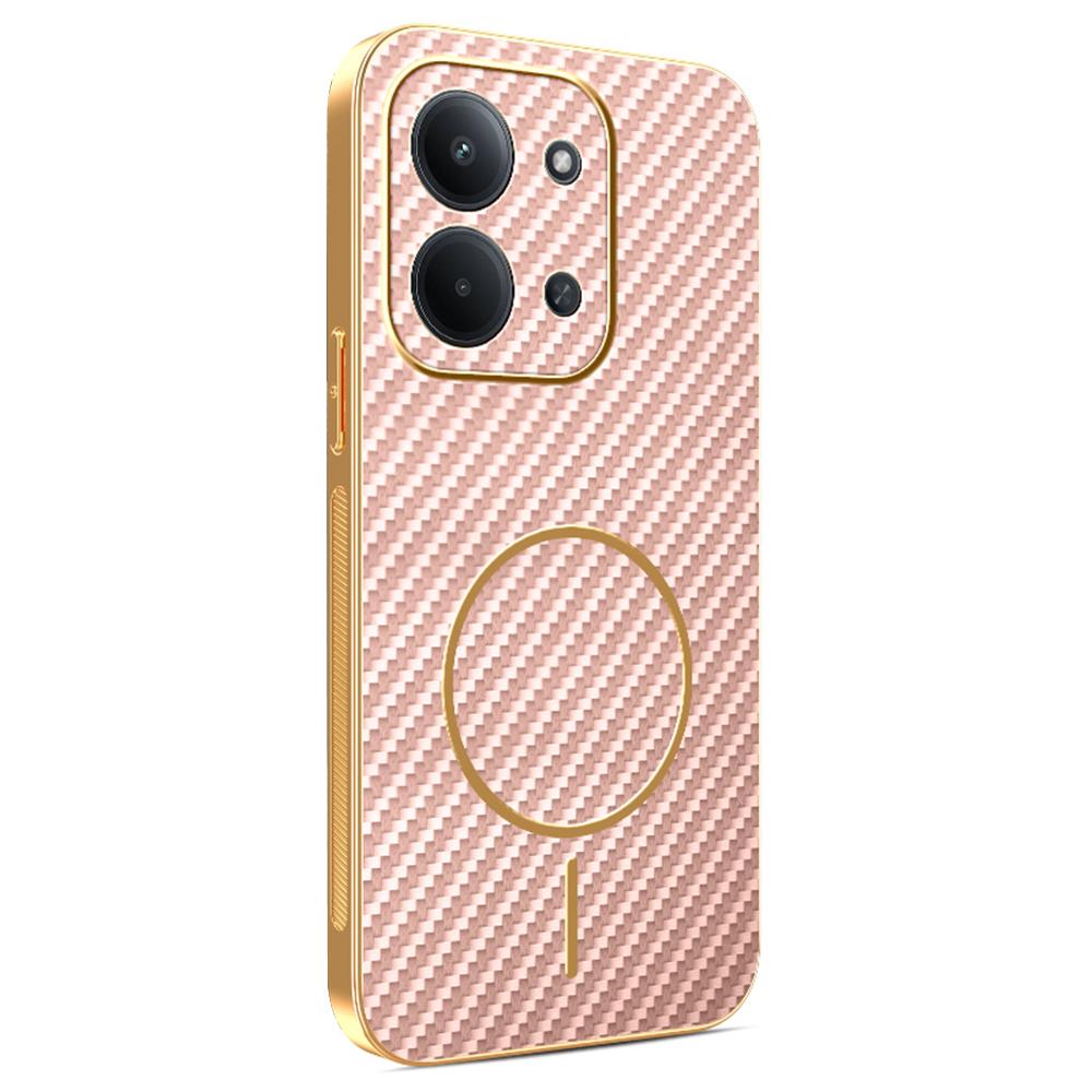 Phone Case For Xiaomi Redmi 15C 4G (EU) (173mm)/15C 5G (EU) (173mm)/Poco C85 4G (173mm) Carbon Fiber Textured Electroplated TPU Back Cover