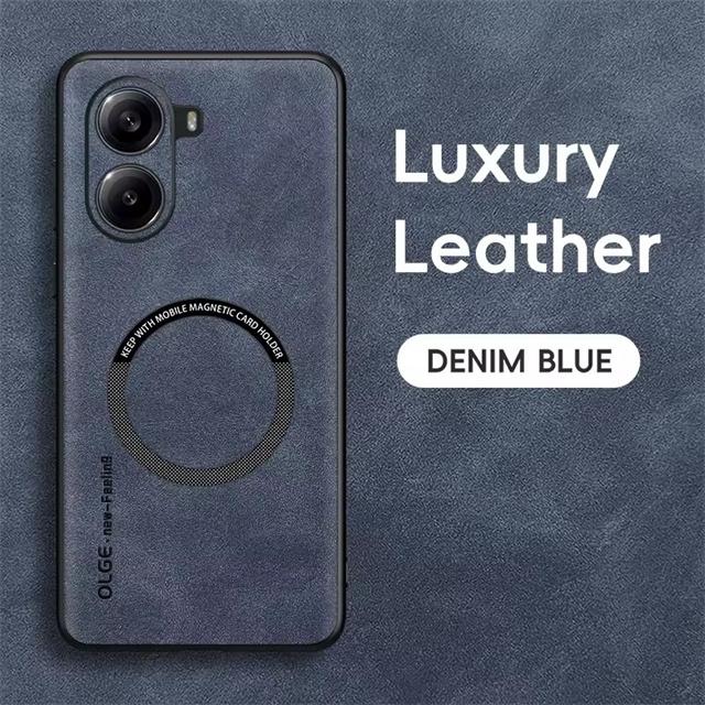 Leather Magnetic Case For Poco X7 Pro X6 X5 Funda For Poco F6 F5 F4 GT C65 M6 M5 For Magsafe Wireless Charger Phone Cover