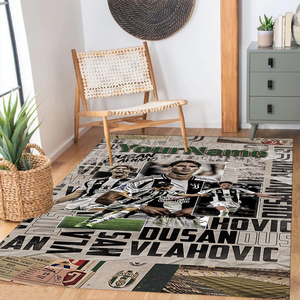 Juventus Customized Name Carpet Suitable for Playrooms Decorate room Game Room Study room Antislip Carpet Decorate Offices Wedding Party Gift