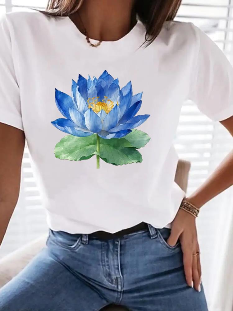 (Asian Size) Print Female Clothing T Shirt Women Fashion Tee Top leopard love heart Woman Short Sleeve Graphic T-shirts