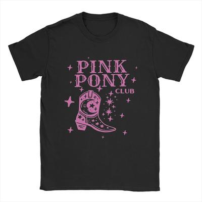 Мужская розовая футболка Ponys Club Chappell Roan из чистого хлопка, смешная футболка с коротким рукавом и круглым вырезом, с принтом