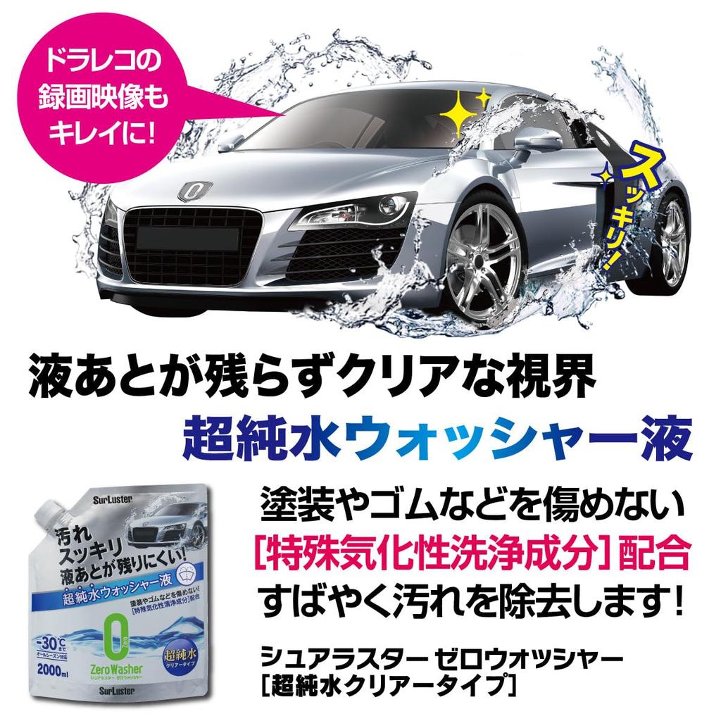 SurLuster Zero Омыватель Вода Прозрачный Прямой Очистка Лобового Стекла и Окон Слабо Подходит для Температур до [Тип Сверхчистый] Тип, Жидкость,
