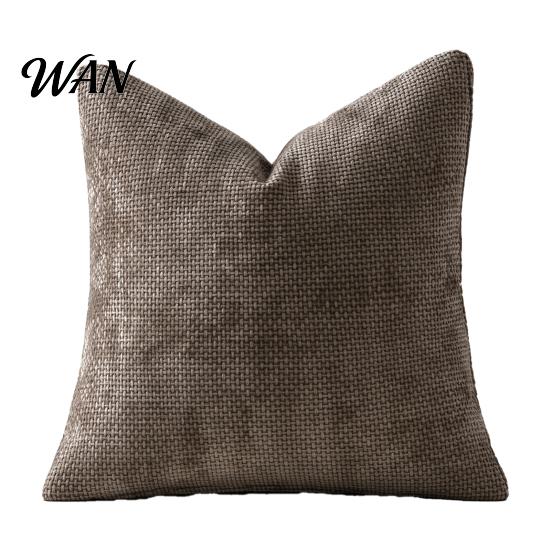 Soft Chenille Pillow Cover Weave Texture Cushion Case, Throw Cover, Solid Color Covers for Living Room with Zipper Bedroom Decor, 18 x Inch