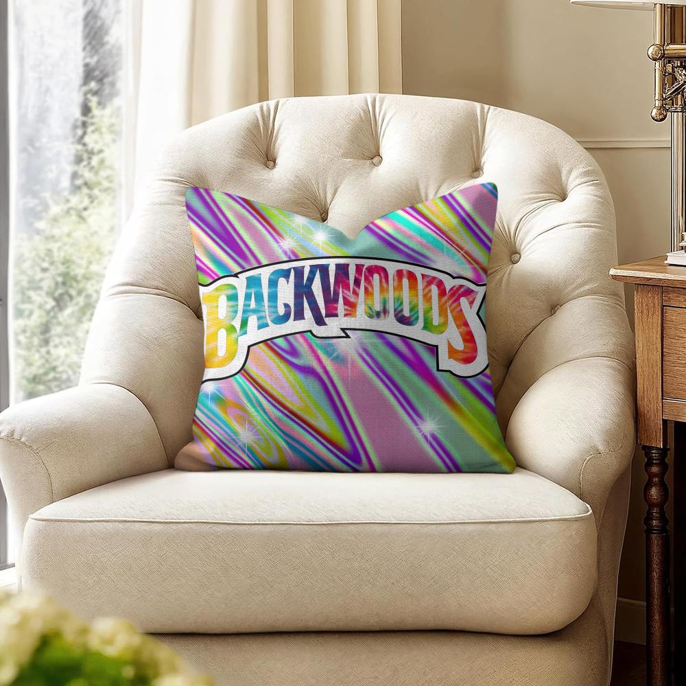 Classic BBackwood Cushion Cover Natural Linen Organic Fabric DoubleSided Printing Couch Pillow Covers Home Decor