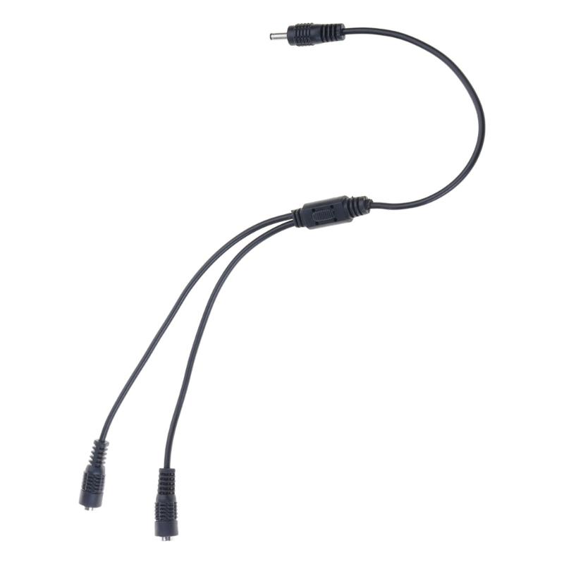 1 to 2 Way Power Splitter Cable 3.5mmx1.35mm 1 Male to 2 Female Adapter Cord for CCTV Camera LED Light Strips 35cm