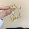 Серьги-кольца из золота с измельченным серебряным цирконом серьги Европейский и американский дизайн серег нишевые