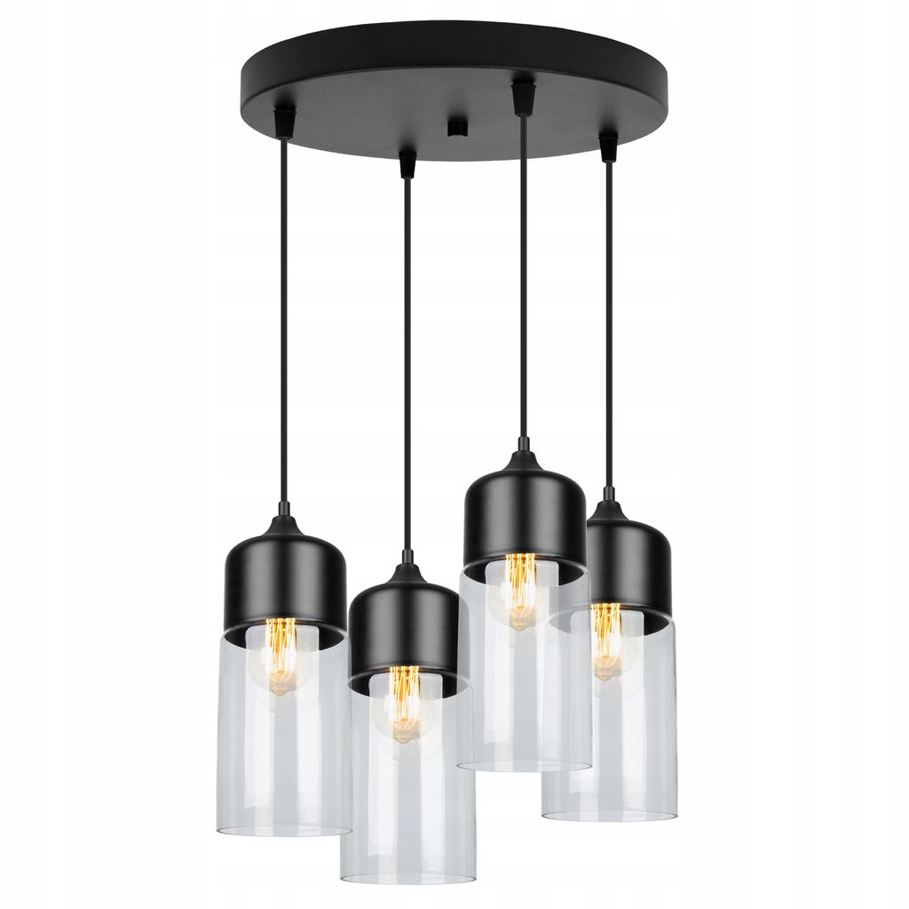 Ceiling hanging lamp, glass lampshade, LED