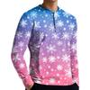 Men's Casual Button-Down Sweatshirt Fashion Printed Long Sleeve Shirt Pullover