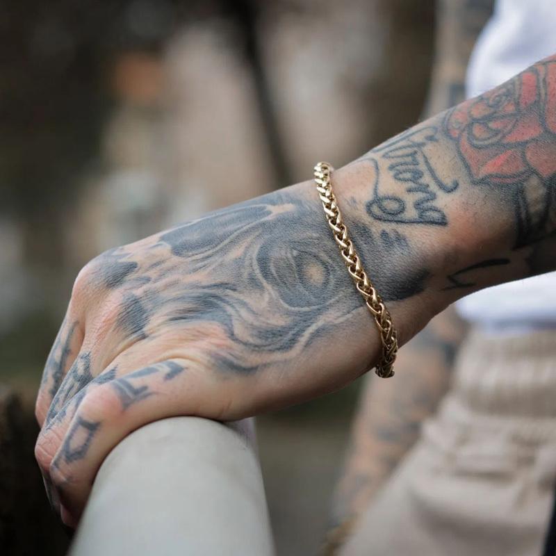 Новый классический браслет-цепочка Figaro Flower Basket для мужчин, ширина 5 мм, браслет-цепочка из нержавеющей стали для мужчин, ювелирные изделия, подарок