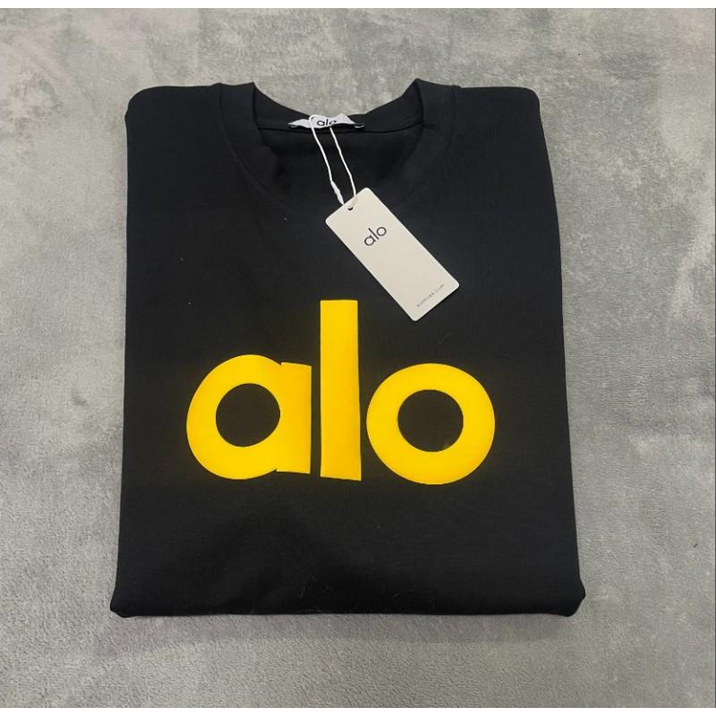 ALO Cotton Loose Fit Unisex Crew Neck Tee Streetwear Casual Top