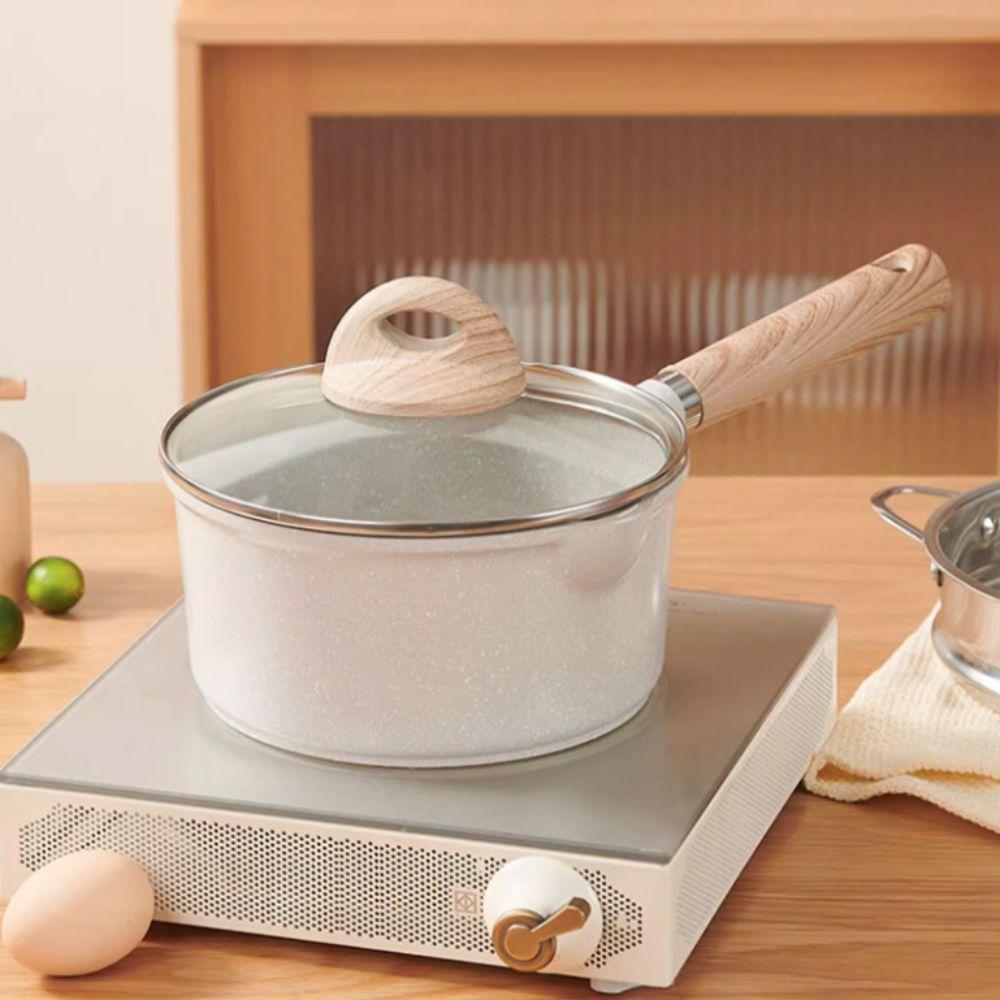 Non-stick Aluminum Zinc Zinc Alloy Milk Pot Spout Design Soup Pan Easy To Clean Saucepan  Breakfast