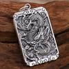 Exquisite Carving Dragon Prajna Sutra Pendant Men's Jewelry Personality Retro 925 Silver Chain Necklace Male Fashion Accessories