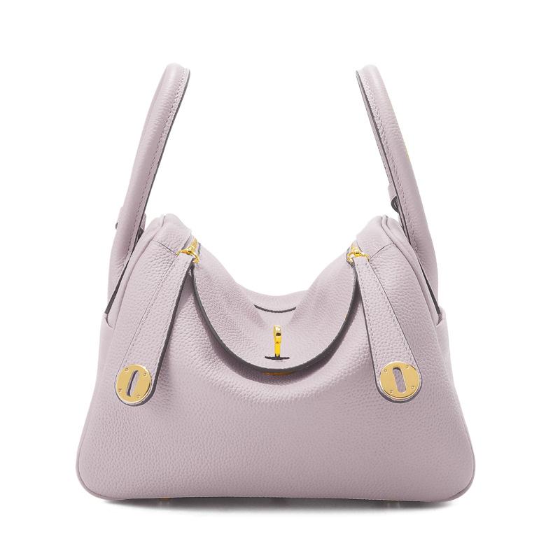 Women Lindy Style Handbag, Retro Rotating Lock Crossbody Shoulder Bag, Multi Pocket Portable Top Handle Purse, Casual Daily Work Travel Leather Bag