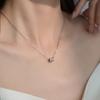 Women Fashion Simple Fresh Full Diamond Zircon Round Pendant Clavicle Necklace