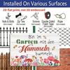 2D Flat, 1pc "Wandering in The Garden with Bumblebees" Aluminium Sign 8x12 Inch - German Garden Quote, Watercolor Floral & Bumblebee Design