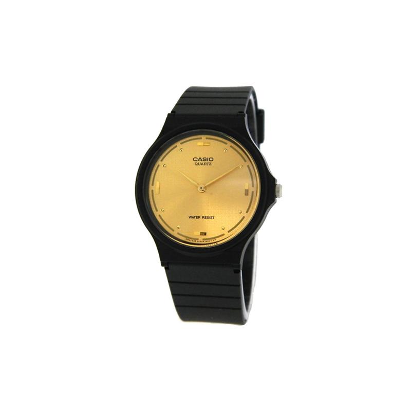 Casio Серия YOUTH-дисковый трехстрелочный простой деловой универсальный унисекс классический стрелочный позолоченный водонепроницаемый кварцевый с резиновым ремешком женские часы MQ-76-9ALDF