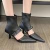 Fashion Fashion Pointed Toe Footwear Heels Sandals Ankle Boots Shoes For Women Modern Party Ladies Stretch Booties Shoes Female Pumps