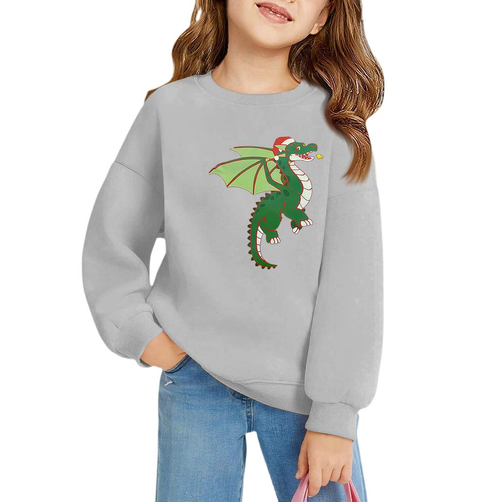 Рождественские пуловеры с круглым вырезом для девочек, детские топы с принтом