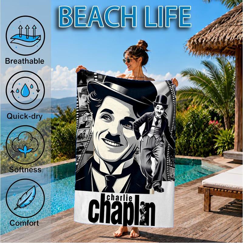 Silent Laughter Charlie Beach Towel, Microfiber Beach Towel, Perfect For Pool, Beach, Travel, Home Decor Beach Party Fan gifts