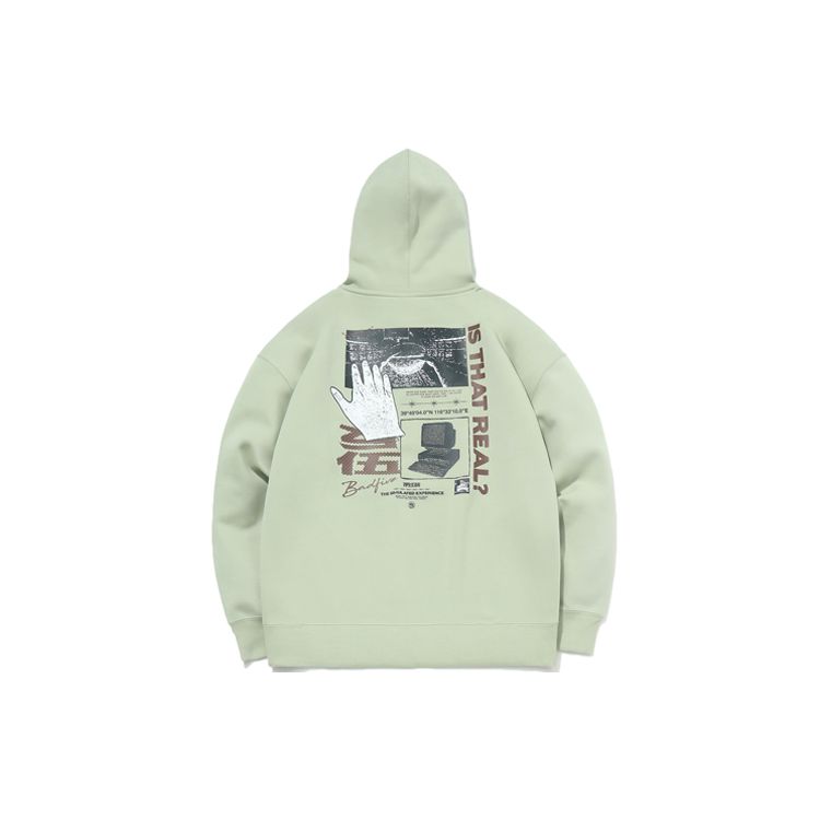 Li Ning Badfive Свободный пуловер с капюшоном Мужские толстовки Desert-Green AWDR087-1