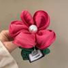 Cloth Hair Loop Three-dimensional Flower Flower Ponytail Head Rope Elegant Hair Circle  Girl