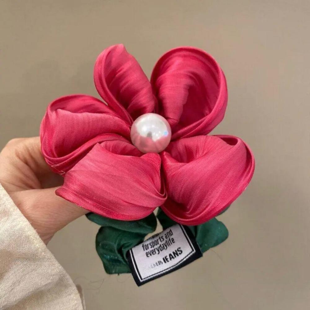 Three-dimensional Flower Hair Circle High Elastic Hair Bands Elegant Head Rope Ponytail Women