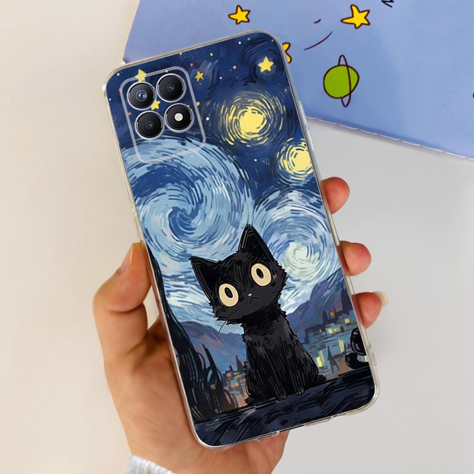 Чехол для Realme 8i RMX3151 Силиконовый чехол Модный Цветок Прозрачный Мягкий Прозрачный Чехол для телефона Для Realme 8i 4G Realme8i Ударопрочный Fundas