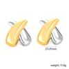 Women's Niche Stainless Steel Two-tone Earrings, Vreative Jewelry, High-end INS Style New Uique Design, Waterproof Gift Jewelry