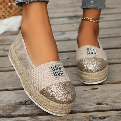 Новые горячие продажи женских туфель Slip on женские вулканизированные туфли с круглым носком и блестками однотонные уличные туфли на платформе повседневные удобные туфли
